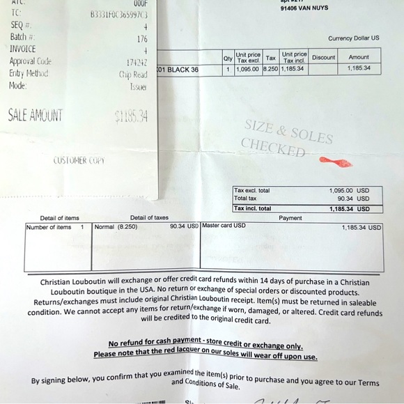 Christian Louboutin French Tutu Button Black Leather Booties Size 36, US 6, USED - Picture 16 of 16